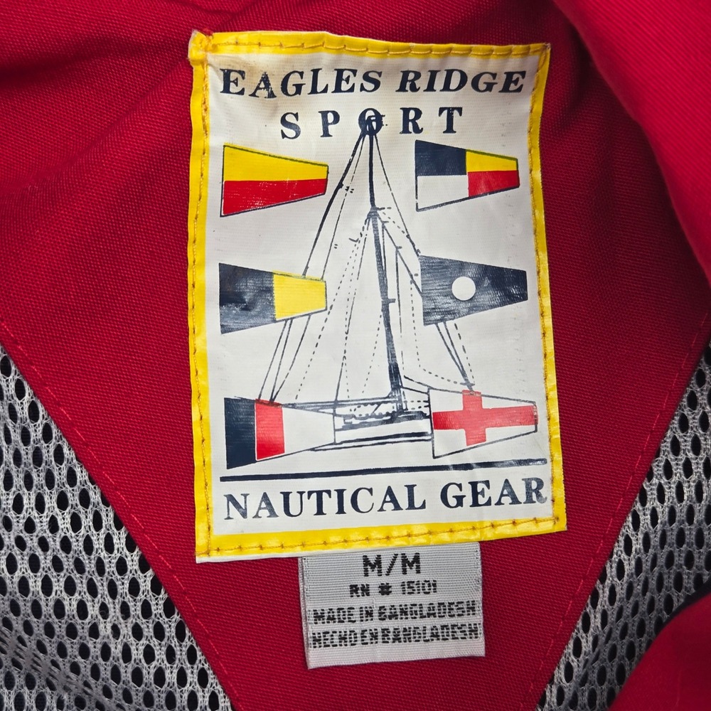 Nautical Sailing Colorblock Windbreaker Jacket Medium Gorpcore 90s Coastal Vtg - Picture 4 of 12